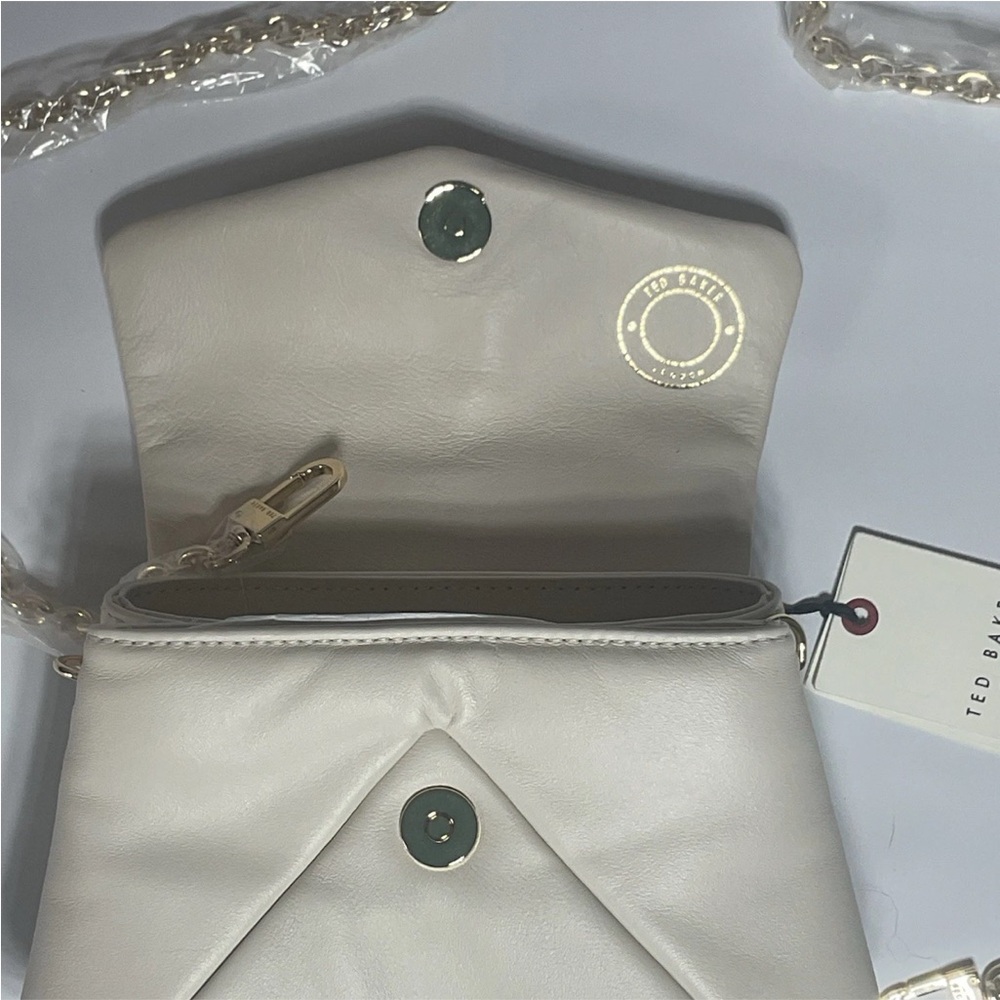 🆕 Ted Baker Poppy Mini Satchel Natural Cream Leather Crossbody Bag - Picture 12 of 14